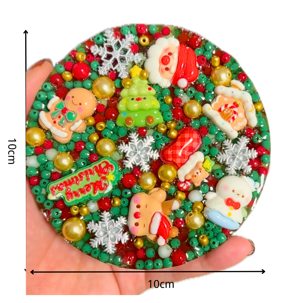 10cm tactile picky pad with Christmas beads and charms